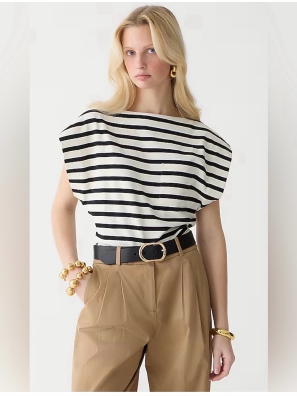 J.Crew Boatneck muscle T-shirt in stripe mariner cotton